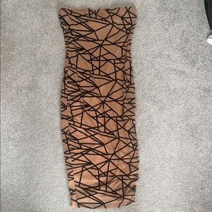 Geometric Strapless Maxi Dress